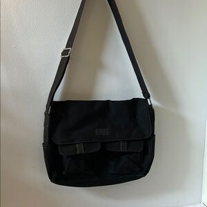 Thirty-One Black Messenger Bag with Adjustable Strap